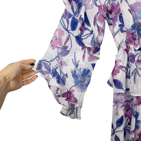 NWT MISA Los Angeles Karina Floral Ruffle Midi Dress - Picture 11 of 15